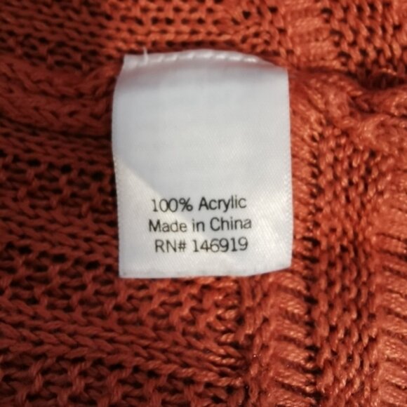 Lauren Conrad Scoop Neck Sweater Crochet Trim Burnt Orange - Sz XS - Picture 6 of 6